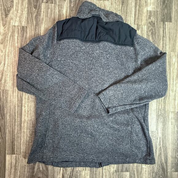 New Balance 1X Full Zip Heather Gray Fleece Jacket Black Trim Women’s Plus - Picture 2 of 5